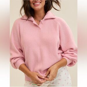 Aerie Soft Pink Ribbed Sweater